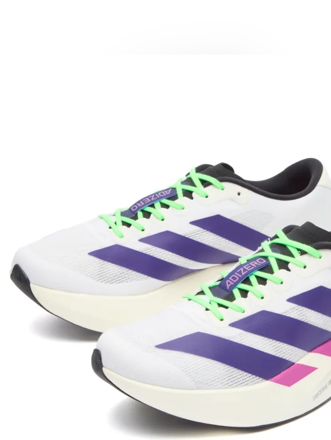 Adidas Adizero Evo Sl Running Shoe Mens 13 Wmn 14 Brand New White / Purple